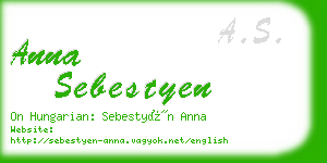 anna sebestyen business card